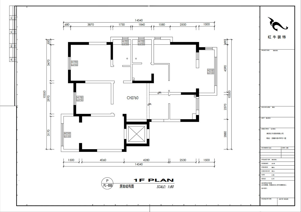 劉小勇｜柏悅瀾庭28-206-125㎡-現(xiàn)代簡(jiǎn)約風(fēng)格｜3室2廳2衛(wèi)｜老房裝修｜定制家｜全包17萬(wàn)｜00_01原始結(jié)構(gòu)圖