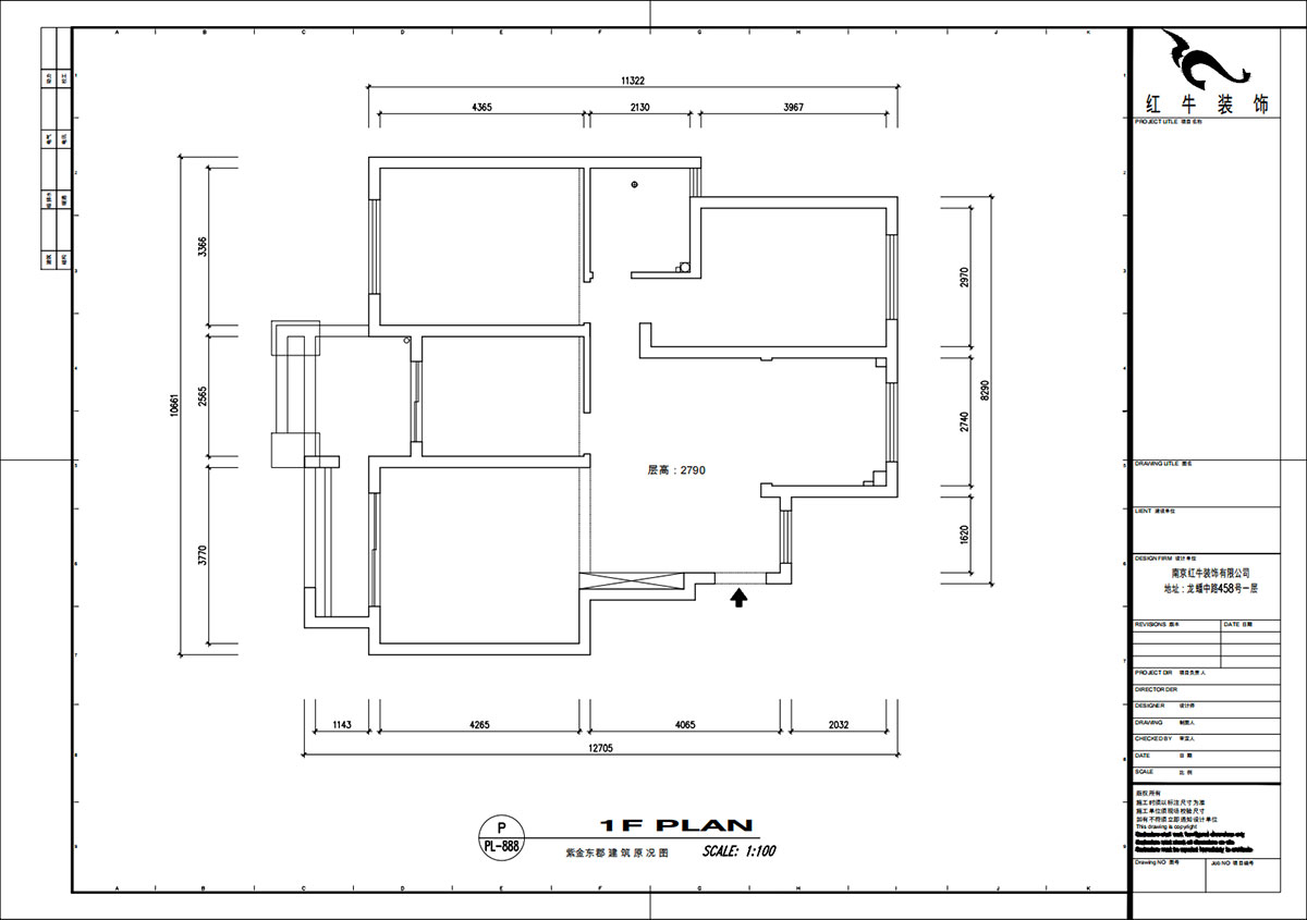 魏明花｜紫金東郡57-504-113㎡-現(xiàn)代簡約風(fēng)格｜3室2廳2衛(wèi)｜二手房改造｜定制家｜全包16萬｜00_01建筑原況圖