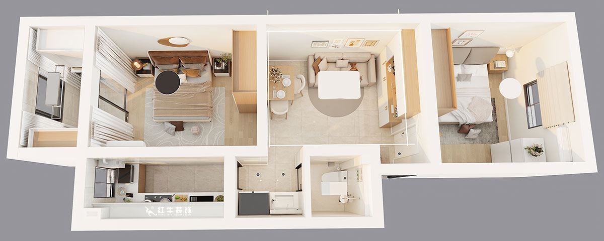 吳波|康美里1-4-502-60㎡-現(xiàn)代簡約風(fēng)格|2室2廳1衛(wèi)|舊房裝修|定制家|全包9