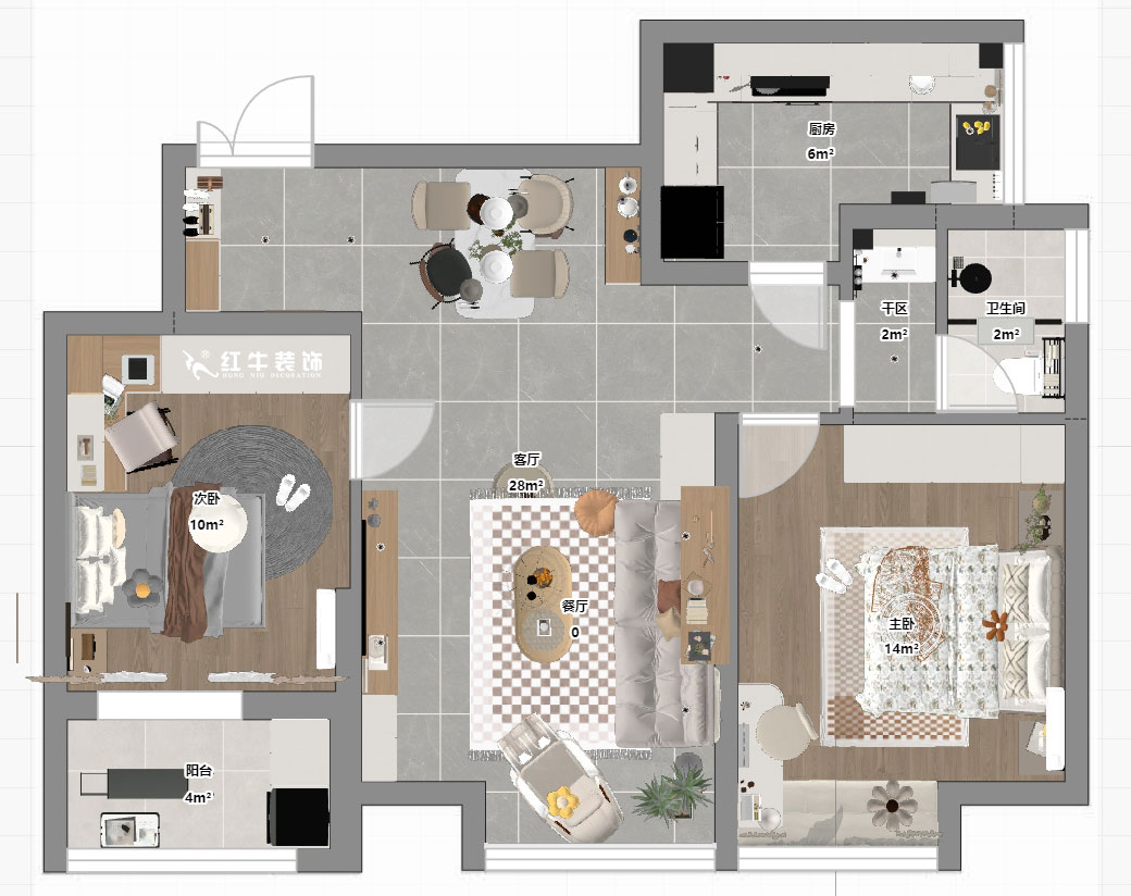 蔣?。辖鹉显?1-1-202-82㎡-簡(jiǎn)約奶油風(fēng)格｜2室1廳1衛(wèi)｜二手房裝修｜婚房裝修｜定制家｜全包11