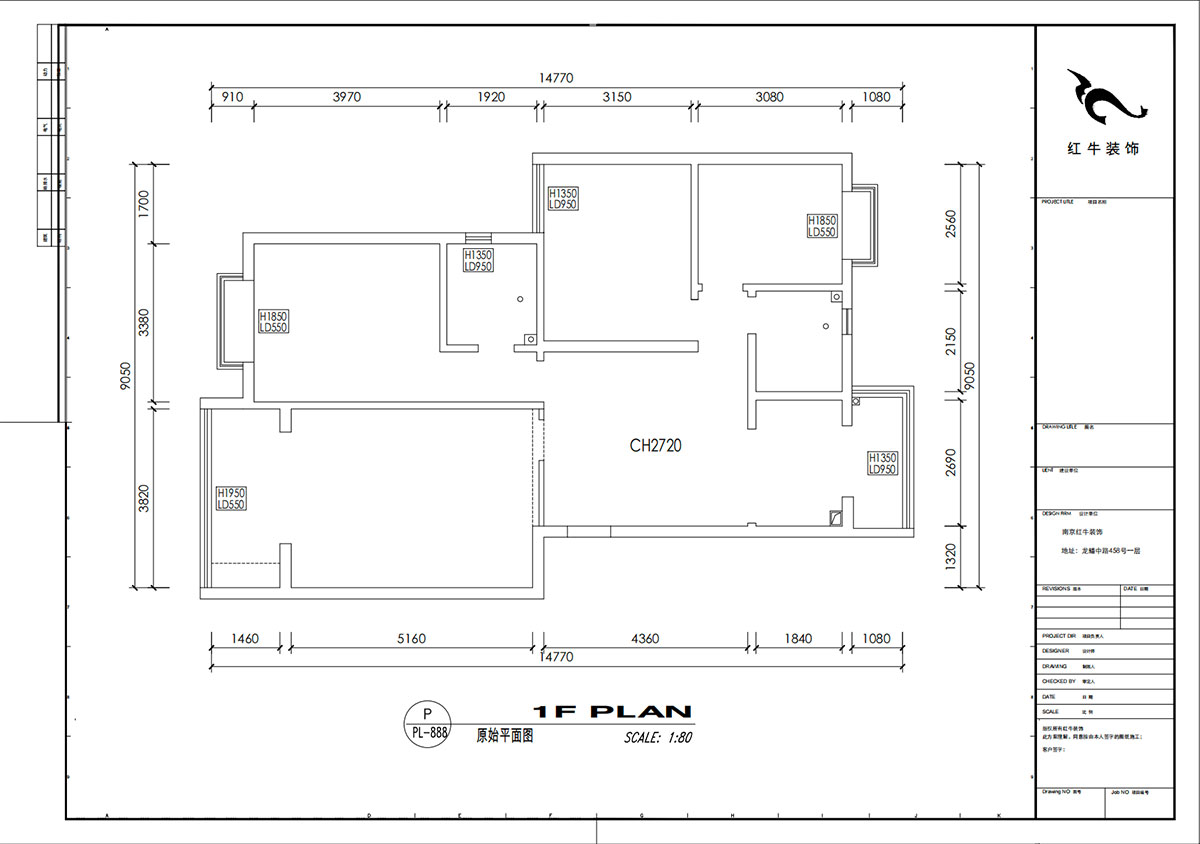 劉小勇|江南名府3-204-115㎡-簡美風格|3室2廳1衛(wèi)|老房裝修|定制家|全包13萬|00_01原始結構圖