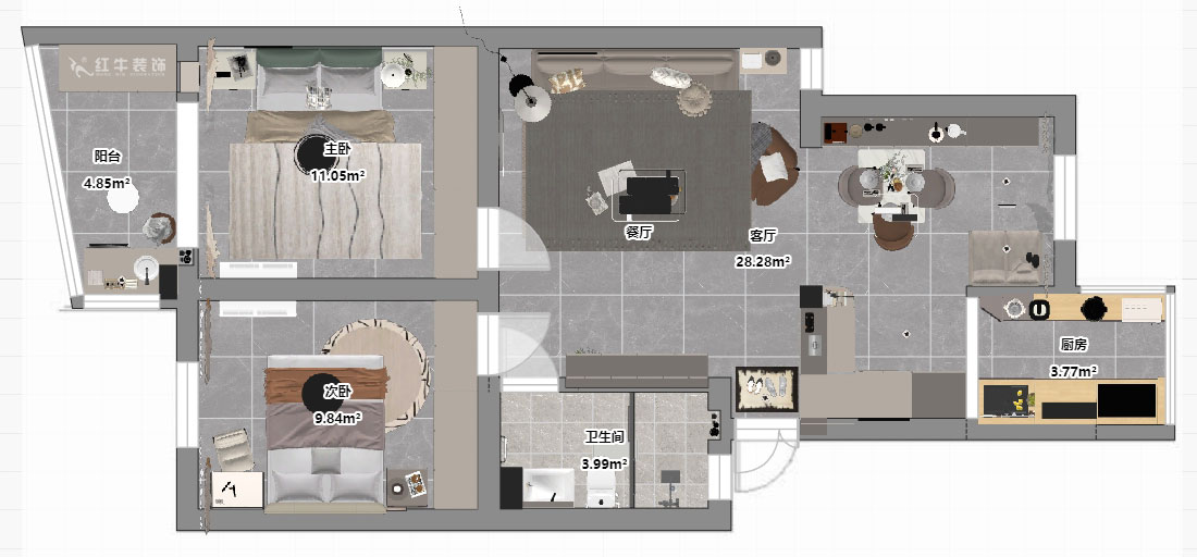 孟憲濤|龍?bào)椿ㄔ?-502-75㎡-現(xiàn)代簡(jiǎn)約風(fēng)格|3室1廳1衛(wèi)|老房裝修|定制家|全包11萬(wàn)|00_03平面彩圖