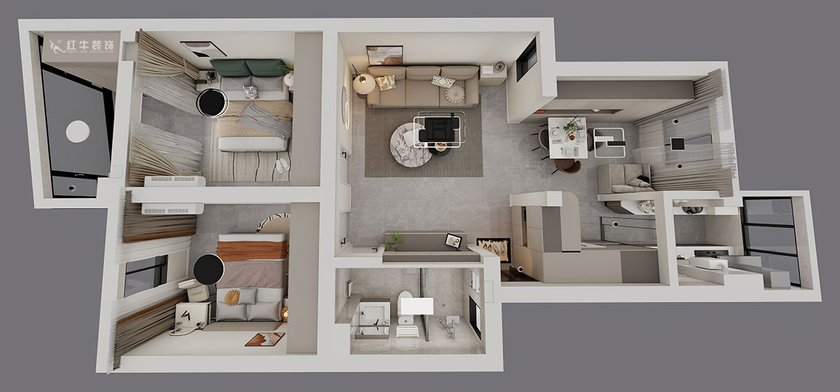 孟憲濤|龍?bào)椿ㄔ?-502-75㎡-現(xiàn)代簡(jiǎn)約風(fēng)格|3室1廳1衛(wèi)|老房裝修|定制家|全包11萬(wàn)|00_04鳥(niǎo)瞰圖