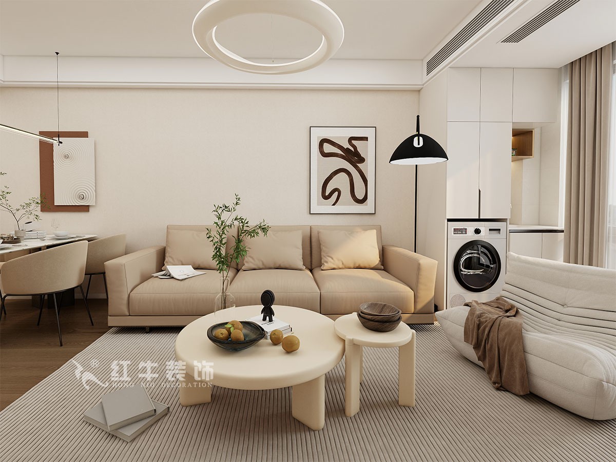南京93㎡現(xiàn)代簡約風裝修，臥室弧形陽臺，舒適愜意