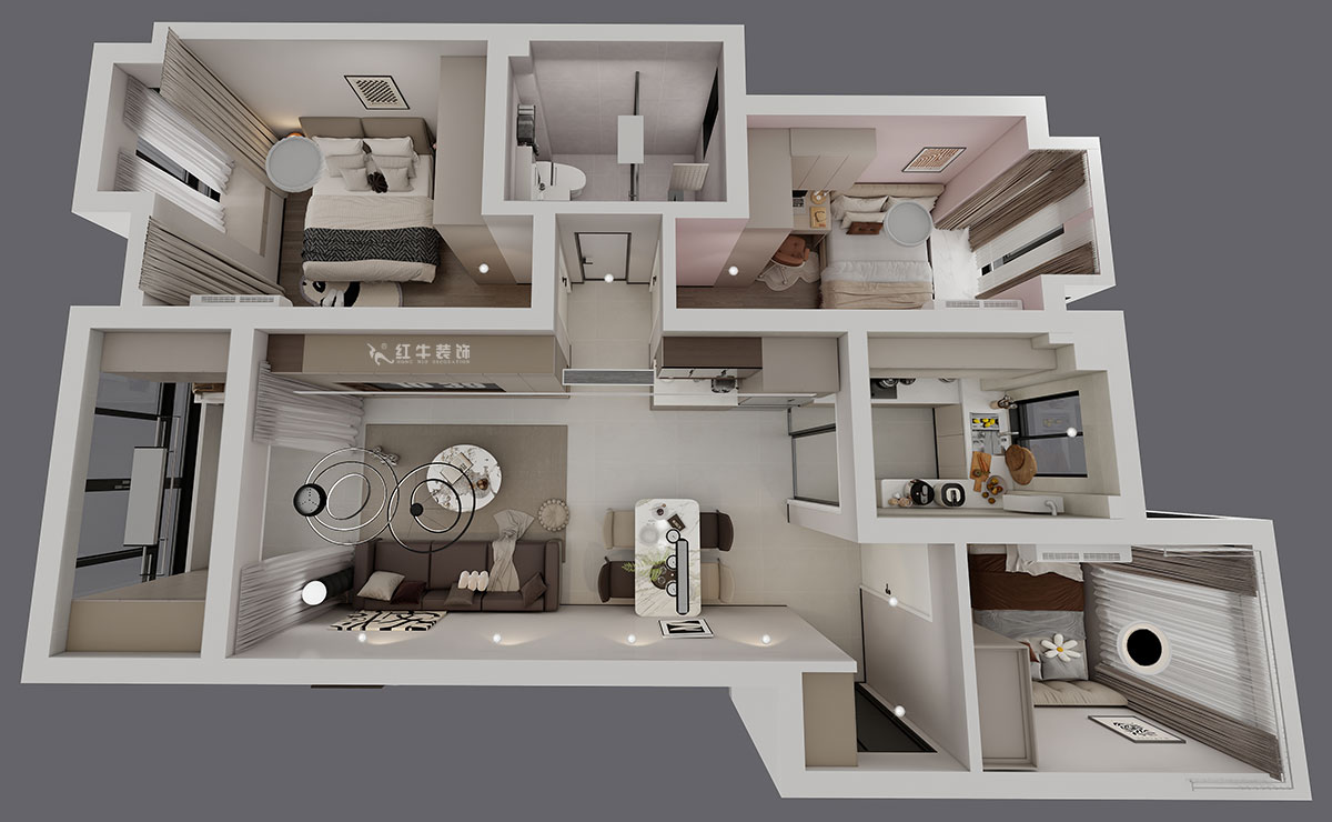 蔣?。＠_蘭香谷10-1-1404-90㎡-現(xiàn)代簡約風(fēng)格｜3室2廳1衛(wèi)｜老房裝修｜定制家｜全包12萬｜00_04鳥瞰圖