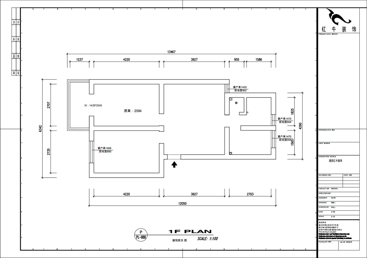 魏明花|衛(wèi)橋新村17-502-70㎡-現(xiàn)代簡約風格|1室2廳1衛(wèi)|二手房裝修|定制家|全包9萬|00_01建筑原況圖