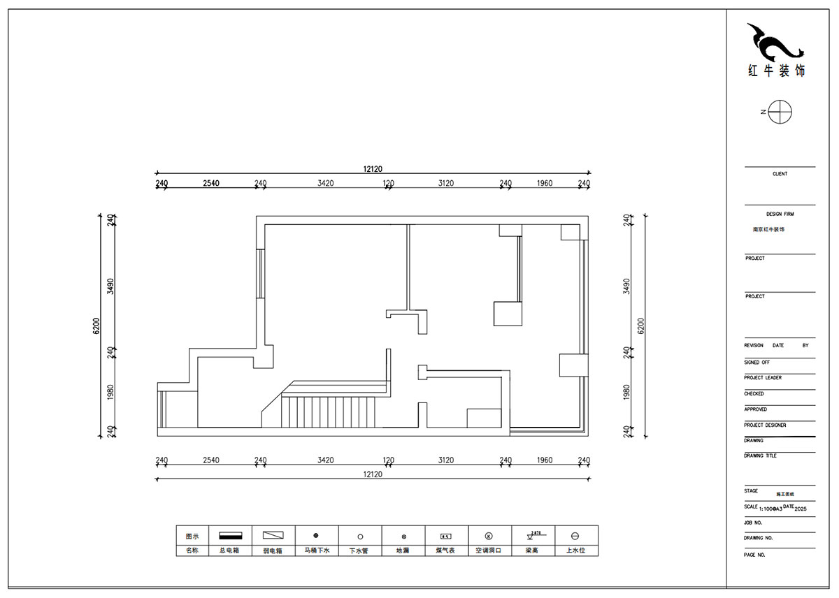 朱明琪|萊茵鉑郡922室-69㎡-原木風(fēng)格|復(fù)式|loft公寓|2室2廳2衛(wèi)|老房裝修|定制家|全包12萬(wàn)|00_03二樓原始結(jié)構(gòu)圖