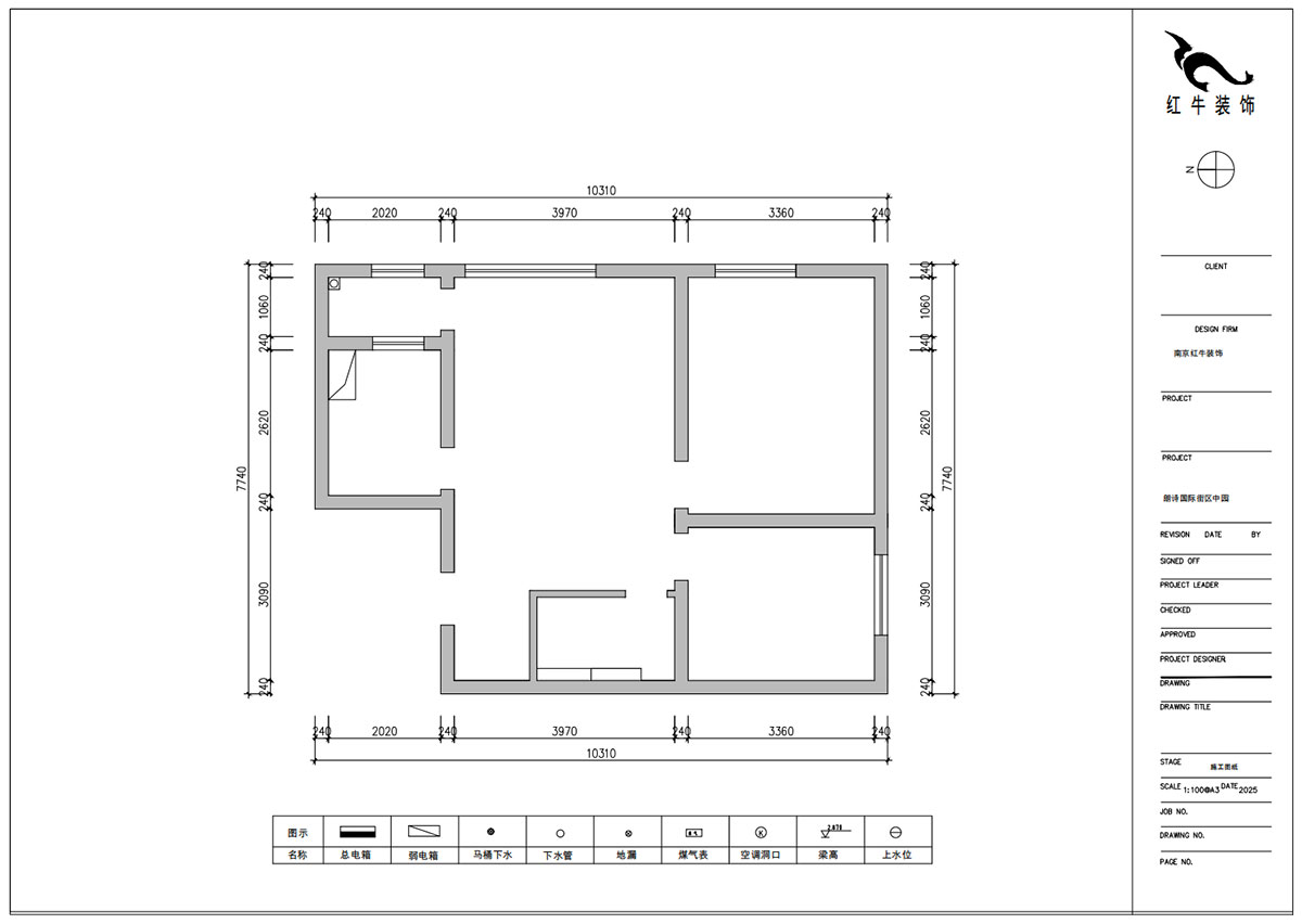 朱明琪|朗詩(shī)國(guó)際街區(qū)(中園)6-401-100㎡-中古風(fēng)|2室2廳1衛(wèi)|老房裝修|定制家|全包10萬(wàn)|00_01原始結(jié)構(gòu)圖