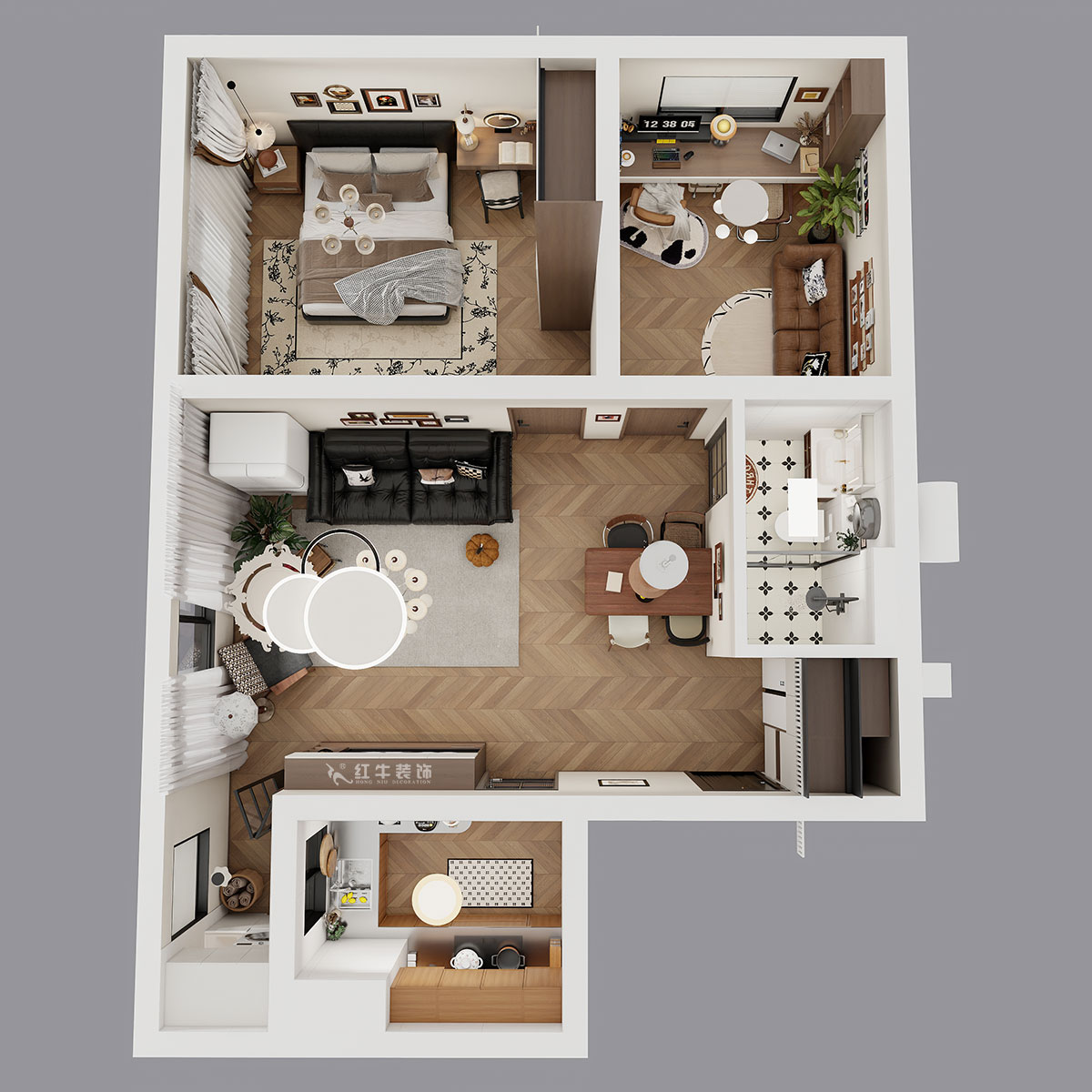 朱明琪|朗詩(shī)國(guó)際街區(qū)(中園)6-401-100㎡-中古風(fēng)|2室2廳1衛(wèi)|老房裝修|定制家|全包10萬(wàn)|00_04鳥(niǎo)瞰圖