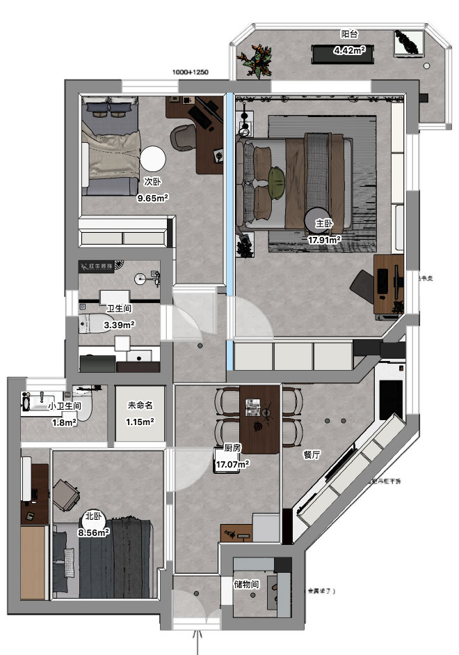 孟憲濤｜金寶花園4-2605-95㎡-現(xiàn)代簡(jiǎn)約風(fēng)格｜3室1廳2衛(wèi)｜老房裝修｜定制家｜全包14