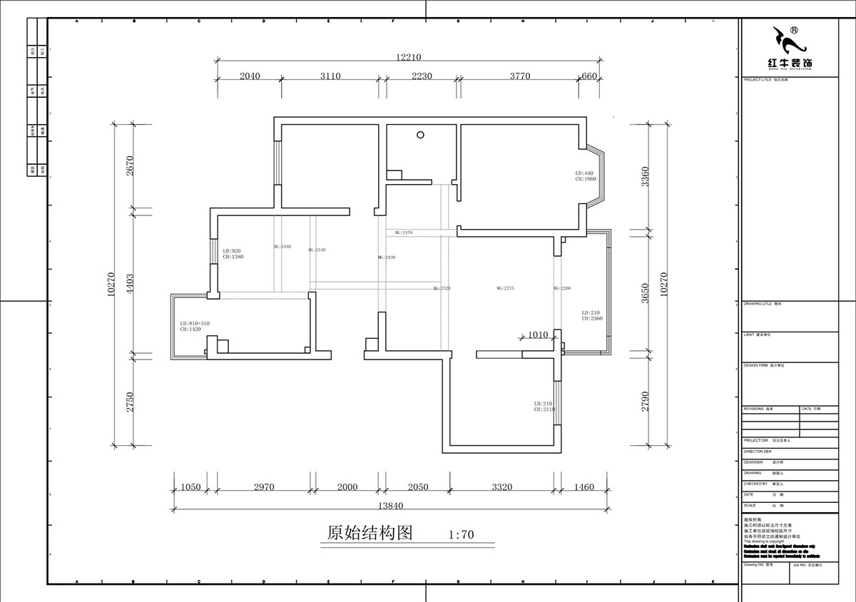 蔣琛｜香榭里8-3-1101-260㎡-現(xiàn)代簡約風(fēng)格｜4室3廳2衛(wèi)｜老房裝修｜定制家｜全包29萬｜00_01一層原始結(jié)構(gòu)圖
