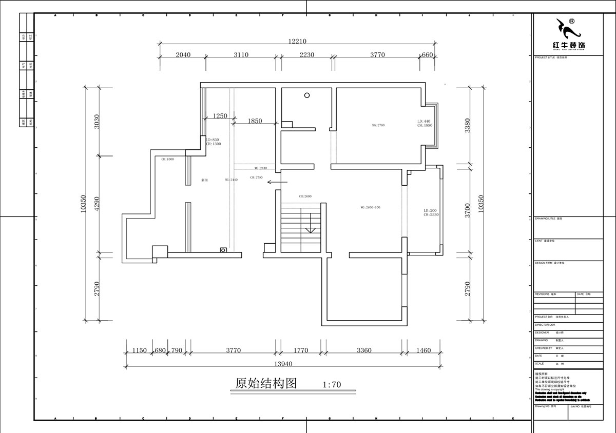 蔣?。汩坷?-3-1101-260㎡-現(xiàn)代簡約風(fēng)格｜4室3廳2衛(wèi)｜老房裝修｜定制家｜全包29萬｜00_02二層原始結(jié)構(gòu)圖
