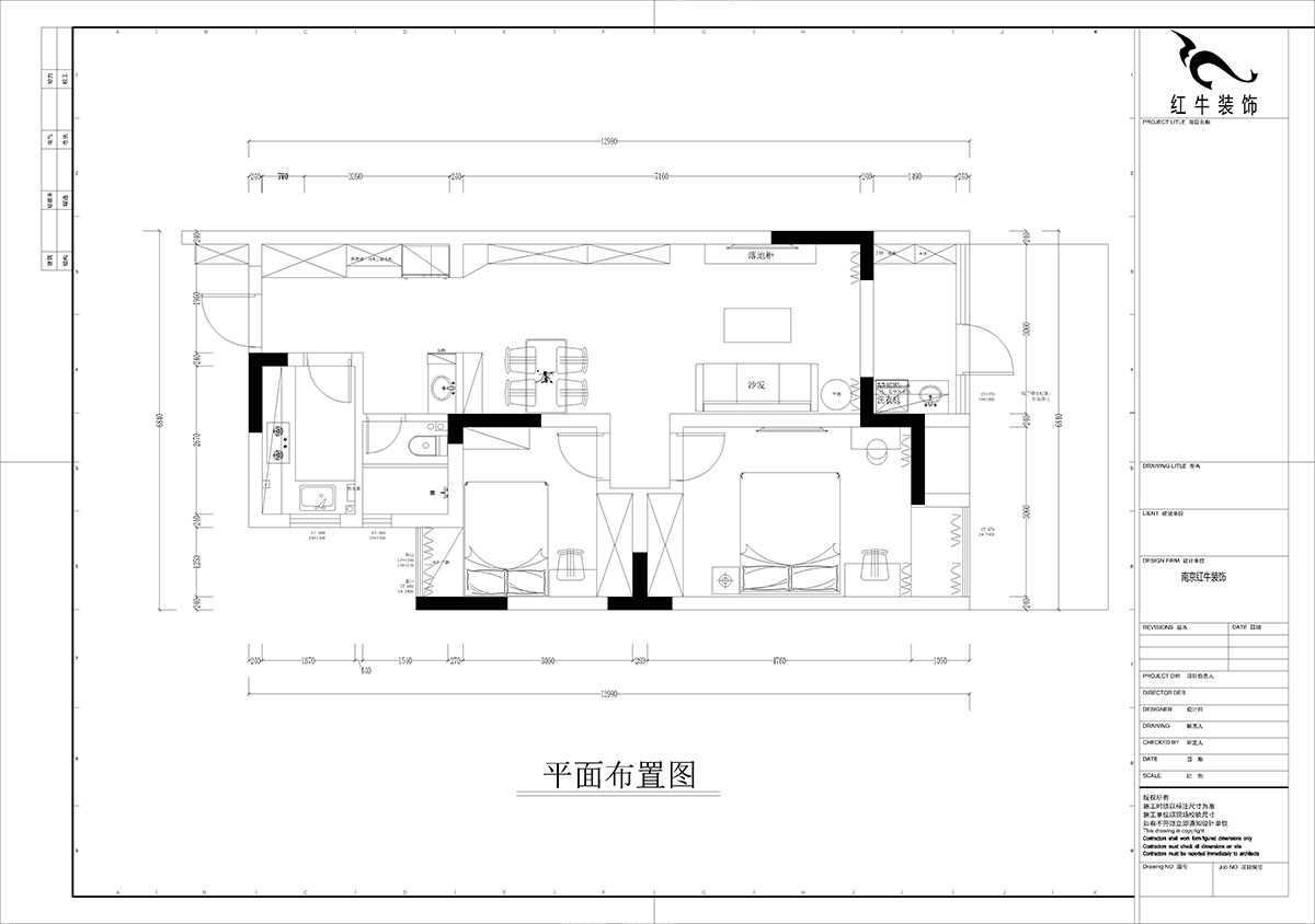 孟憲濤｜紫楊佳園11-108-85㎡-簡約風(fēng)格｜2室2廳1衛(wèi)｜老房裝修｜定制家｜全包12萬｜00_02平面布置圖