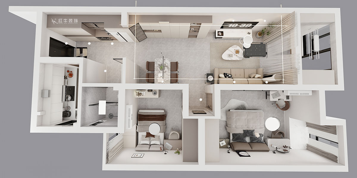 孟憲濤｜紫楊佳園11-108-85㎡-簡約風(fēng)格｜2室2廳1衛(wèi)｜老房裝修｜定制家｜全包12萬｜00_04鳥瞰圖