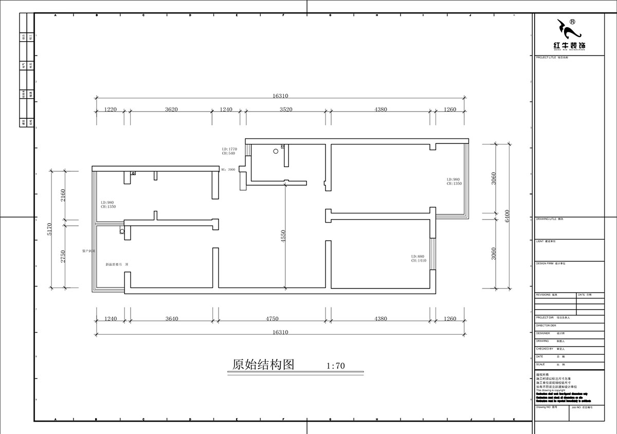 蔣琛｜金舟花園4-3-806-100㎡-現(xiàn)代簡(jiǎn)約風(fēng)格｜3室2廳1衛(wèi)｜老房裝修｜定制家｜全包12萬(wàn)｜00_01原始結(jié)構(gòu)圖