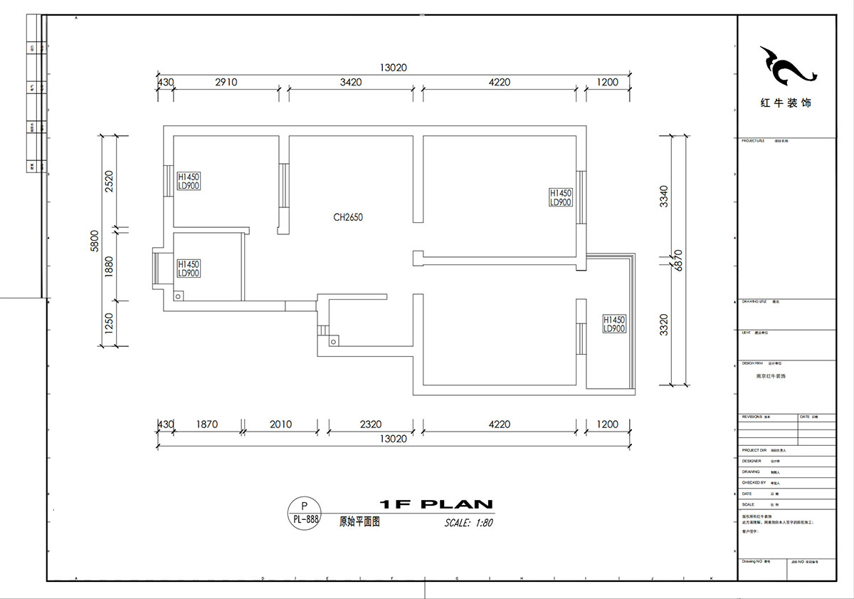 劉小勇｜龍?bào)粗新?66號(hào)401室-83㎡-現(xiàn)代簡(jiǎn)約風(fēng)格｜2室2廳1衛(wèi)｜老房裝修｜定制家｜全包10萬(wàn)｜00_01原始結(jié)構(gòu)圖
