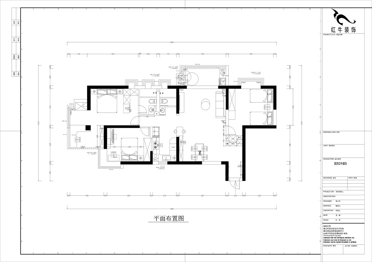孟憲濤｜龍園北路80號1-2706-130㎡-現(xiàn)代簡約風(fēng)格｜4室2廳2衛(wèi)｜老房裝修｜定制家｜全包16萬｜00_02平面布置圖