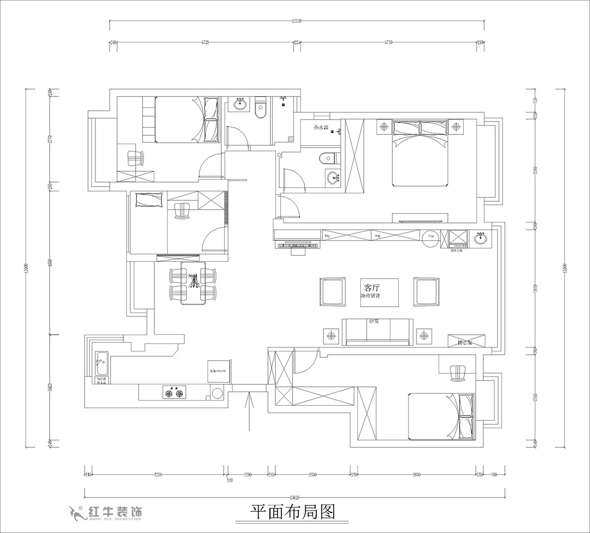 孟憲濤｜高科榮域8-2-303-133㎡-簡(jiǎn)約中式風(fēng)格｜4室2廳2衛(wèi)｜老房裝修｜定制家｜全包17