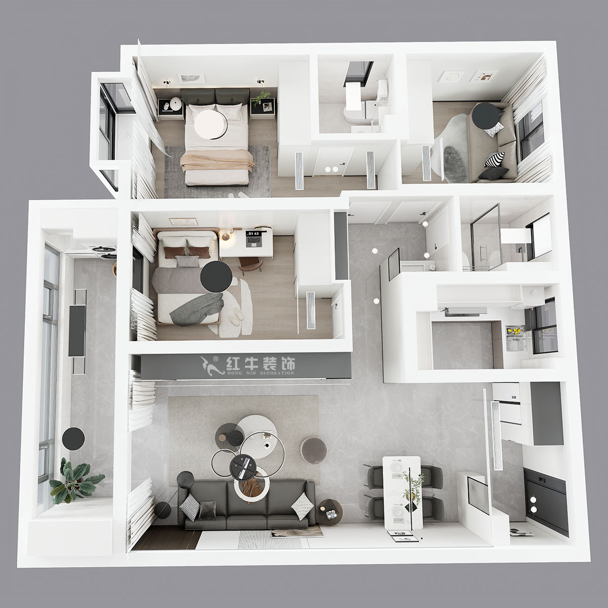 孟憲濤|金浦御龍灣-I區(qū)3-1-204-120㎡-簡(jiǎn)約風(fēng)格|3室2廳2衛(wèi)|新房裝修|定制家|全包16萬(wàn)|00_04鳥(niǎo)瞰圖