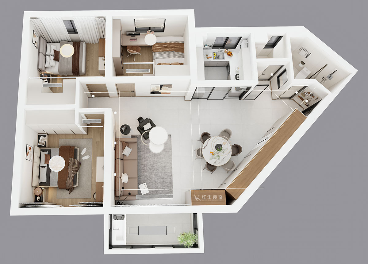 劉小勇|五臺(tái)花園11-1706-124㎡-現(xiàn)代簡(jiǎn)約風(fēng)格|3室2廳2衛(wèi)|老房裝修|定制家|全包16