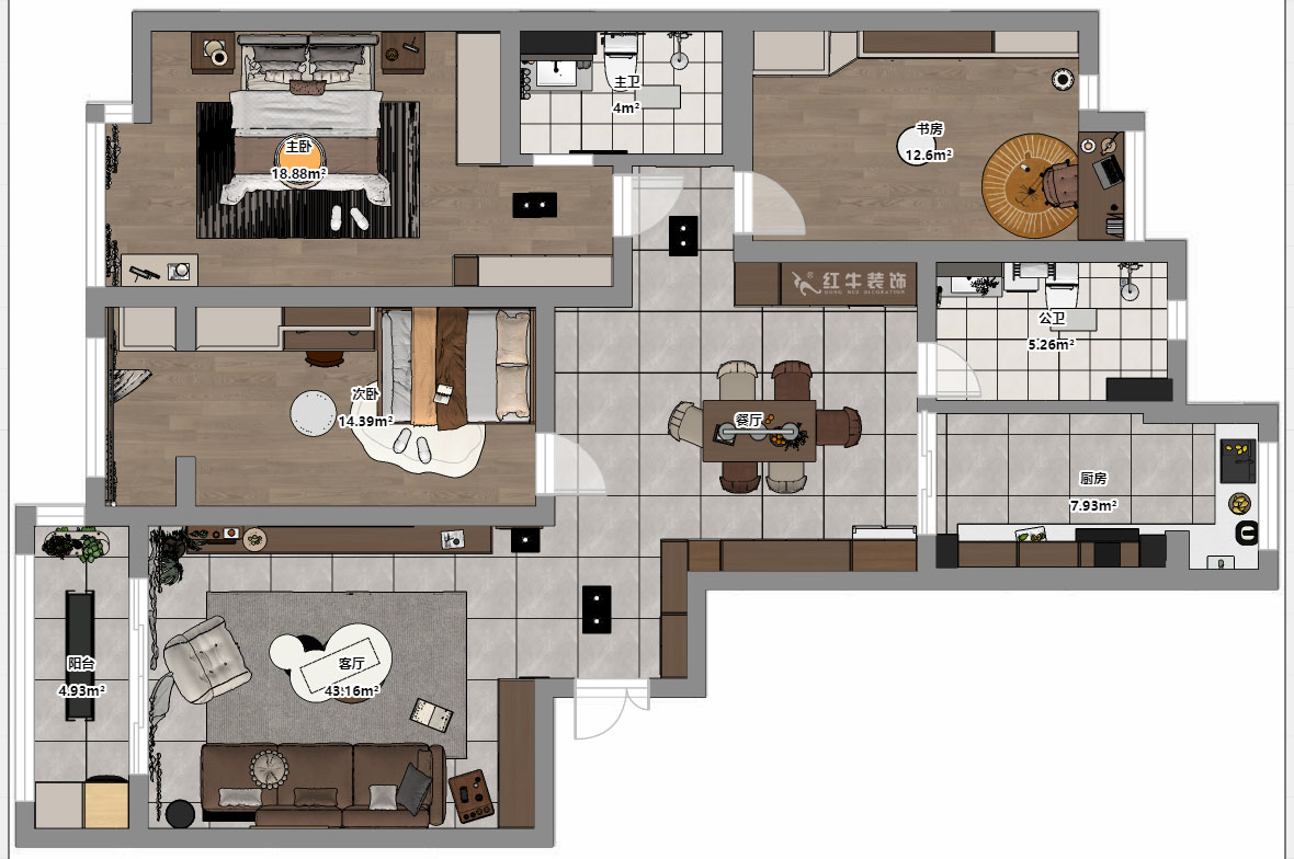 劉萍萍|凱悅·天琴花園7-2-1304-153㎡-現(xiàn)代簡約風格|3室2廳2衛(wèi)|老房裝修|定制家|全包17