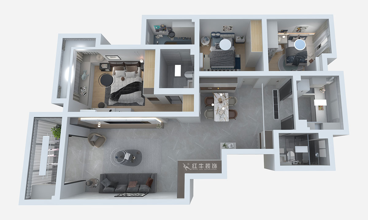 熊皓宇|江南青年城翠灣苑-130㎡-現(xiàn)代風(fēng)格|4室2廳2衛(wèi)|新房裝修|半包7