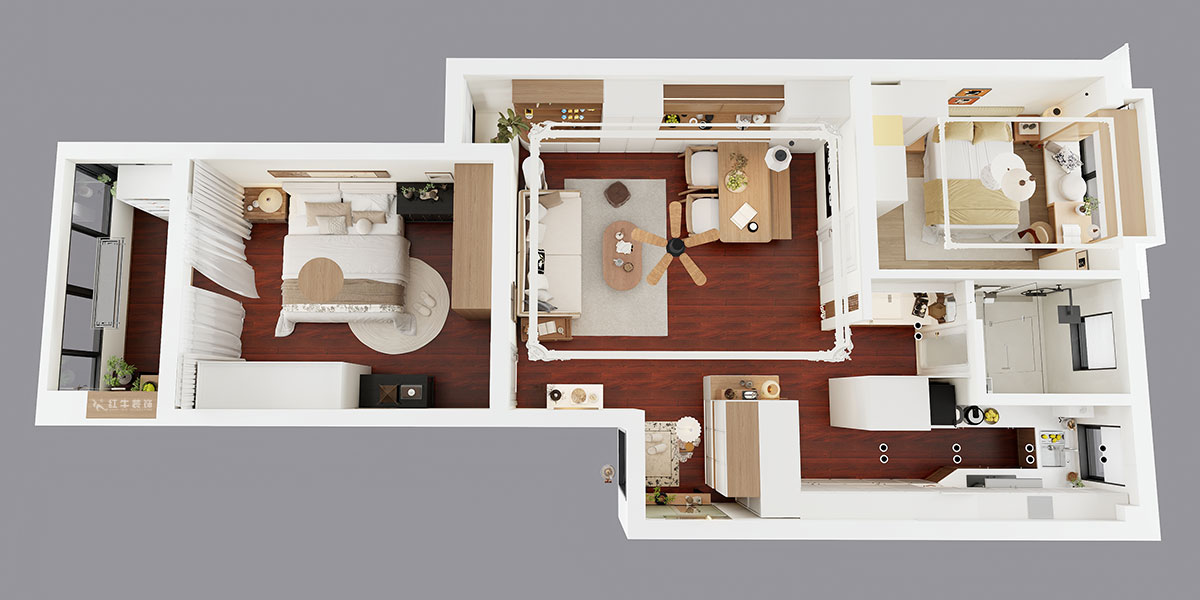 朱明琪|一品嘉園1-29-505-84㎡-中古風(fēng)|2室1廳1衛(wèi)|老房裝修|定制家|全包13