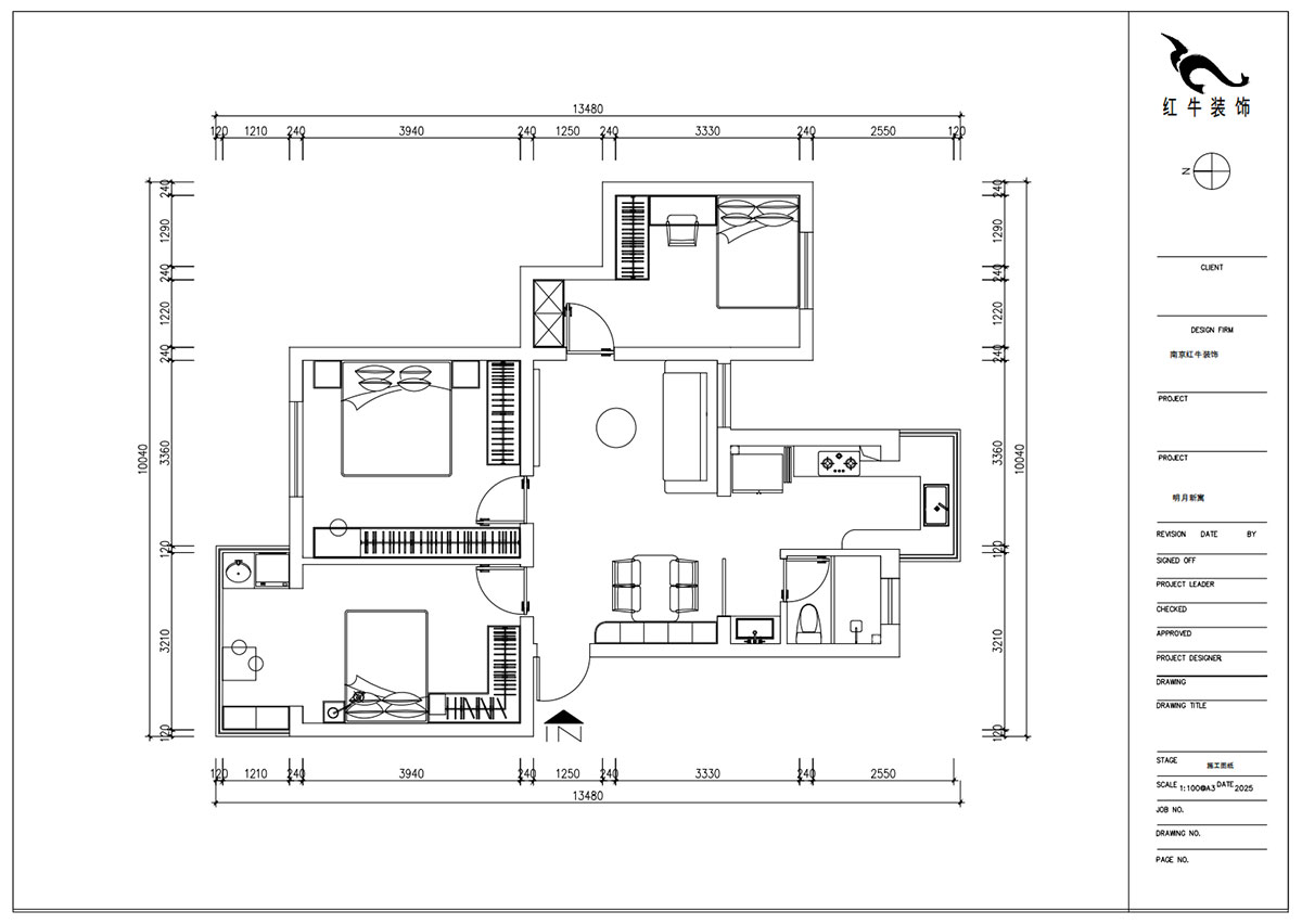 朱明琪｜明月新寓花園12-102-85㎡-現(xiàn)代簡(jiǎn)約風(fēng)格｜3室1廳1衛(wèi)｜老房改造｜定制家｜全包11萬｜00_02平面布置圖