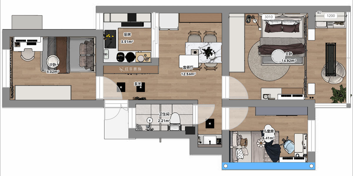 劉小勇|新河二村154號(hào)6-401-62㎡-現(xiàn)代簡約風(fēng)格|3室1廳1衛(wèi)|老房裝修|定制家|全包8