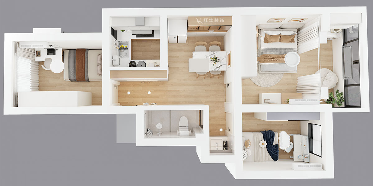 劉小勇|新河二村154號(hào)6-401-62㎡-現(xiàn)代簡約風(fēng)格|3室1廳1衛(wèi)|老房裝修|定制家|全包8